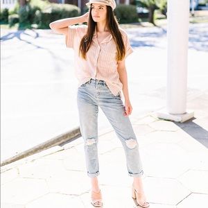 Boyfriend Distressed High Rise Jeans